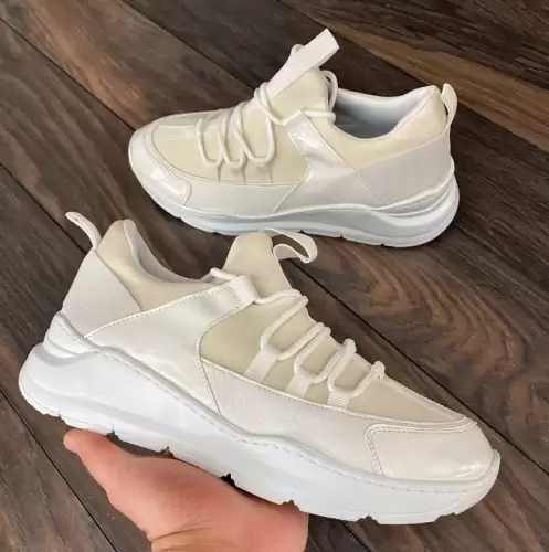 Adidasi barbati  albi casual  cu mic defect 12440 A36-3