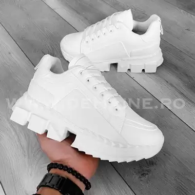 Adidasi barbati casual albi LM052 T1-3