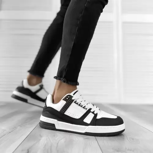 Adidasi barbati casual negri cu alb 071