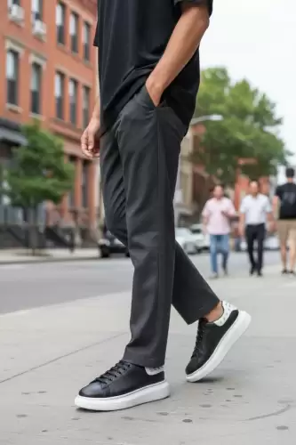 Adidasi barbati casual negri cu alb 6626