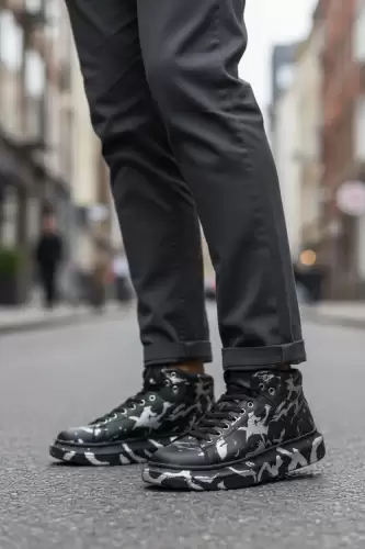 Adidasi barbati casual  negri cu gri 6617