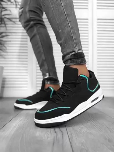 Adidasi barbati casual negru cu verde 5919 N4-4