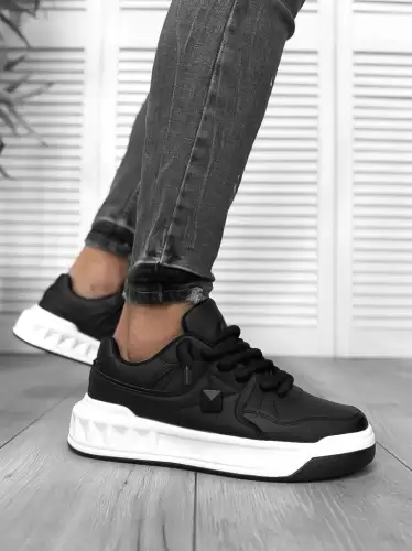 Adidasi barbati casual   VL   negri cu alb 086   T1-3