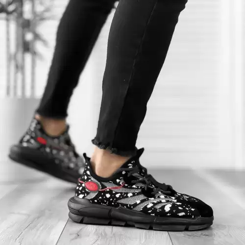 Adidasi barbati  negri din panza DH52 T5-3