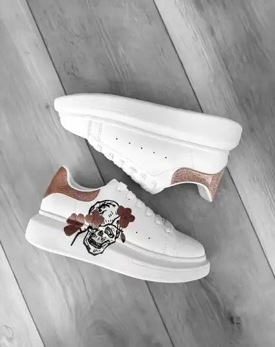 Adidasi dama casual alb cu roz FCL705  N12-2