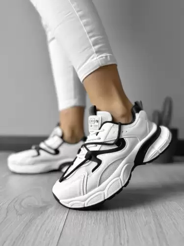 Adidasi dama casual cu talpa inalta  albi CL2405 N6-3