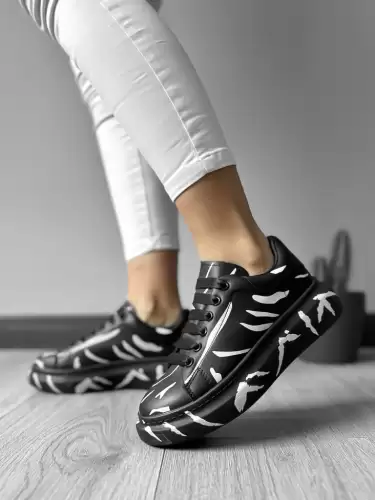 Adidasi dama casual cu talpa inalta  negri B977 N12-3