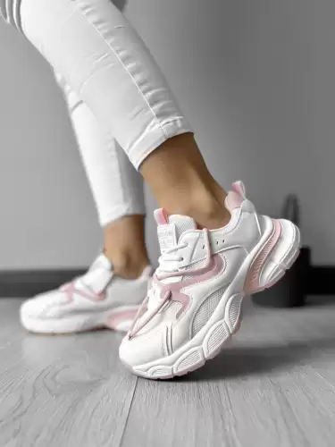 Adidasi dama casual cu talpa inalta roz CL2405 t5-1