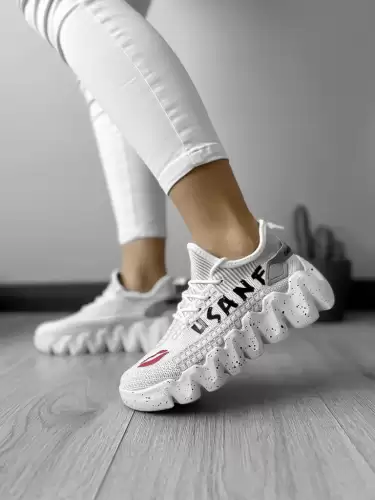 Adidasi dama casual din panza  albi H28    N12-2