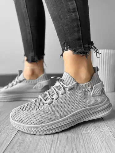 Adidasi dama casual din panza  gri 91  T50-3