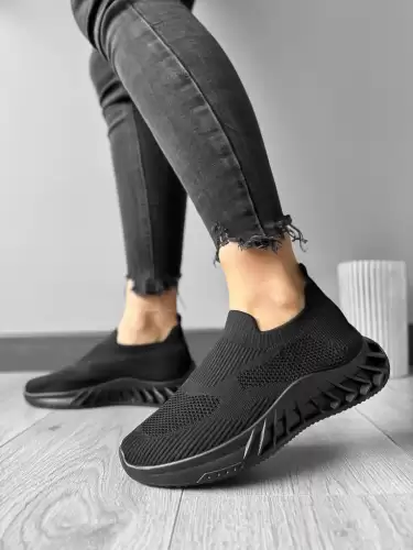 Adidasi dama casual din panza  negri 90   N7-2