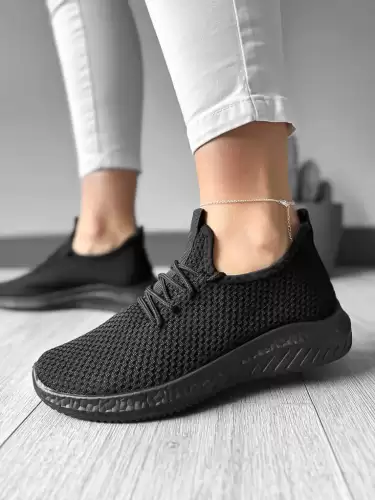 Adidasi dama casual din panza  negri D223   N13-4