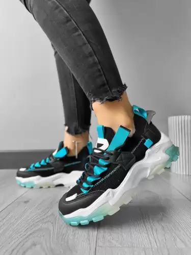 Adidasi dama casual negri cu albastru H21 T13-2