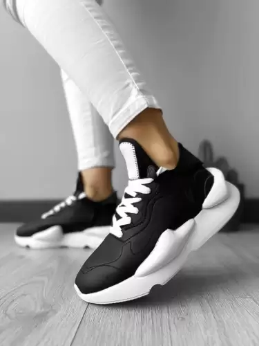 Adidasi dama casual negri cu talpa alba H9 N13-3