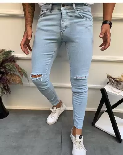 Blugi barbati conici albastri 12419 G1-2