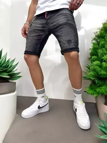 Blugi barbati scurti conici negri 5722 D4-1.2