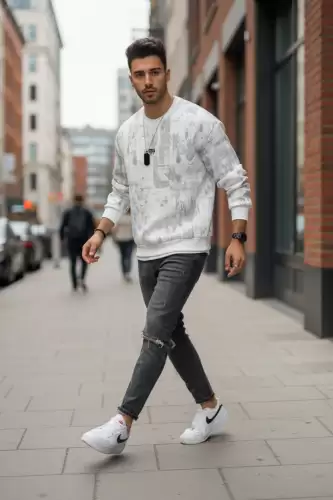 Bluza barbati alba slim fit 71413 i3-1.3