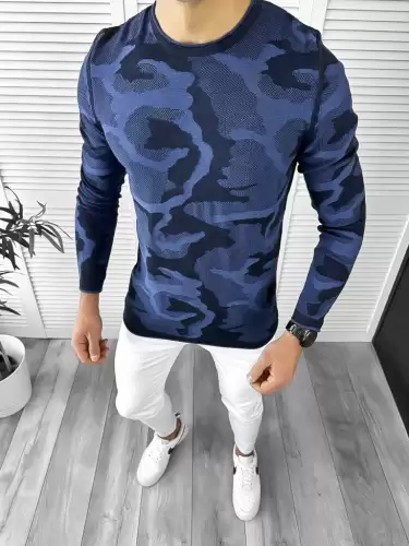 Bluza barbati bleumarin slim fit T3705 2-6.1