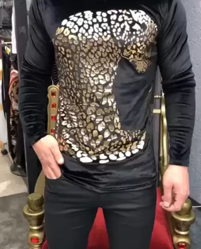 Bluza barbati cu imprimeu neagra B6127 O5-2.2