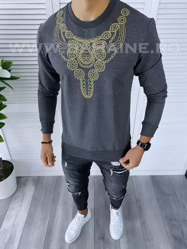 Bluza barbati gri slim fit 2557 89-1