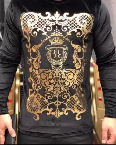 Bluza barbati neagra cu imprimeu B6793 O5-2.1