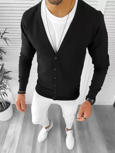 Bluza barbati neagra slim fit 12975 I10-3