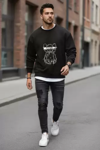 Bluza barbati neagra slim fit 71415 i15-2.1