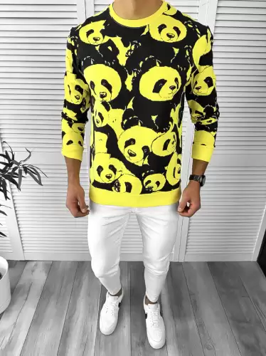 Bluza barbati slim fit galbena  K294  N3-5