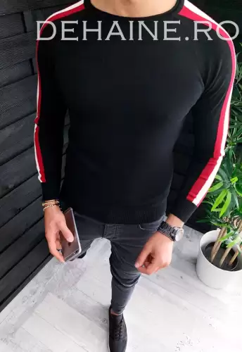 Bluza barbati slim fit neagra ZR 3649 Q-2