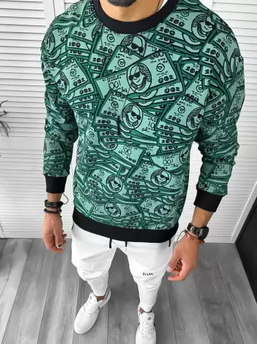 Bluza barbati verde slim fit K370 D5-1.4