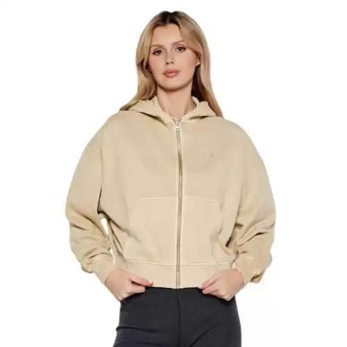 Bluza cu fermoar Calvin Klein BOLD WASHED CK APPLIQUEZIP-THRU