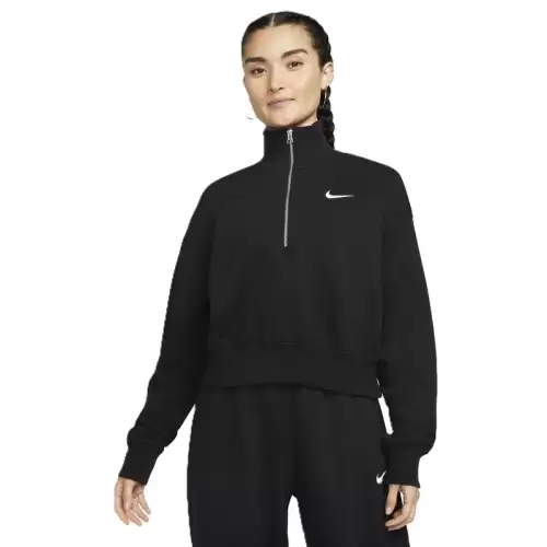 Bluza cu fermoar Nike W NSW PHNX FLC QZ CROP