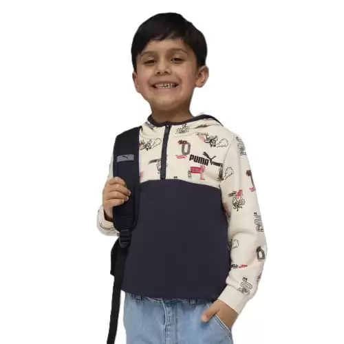 Bluza cu fermoar Puma LITTLE RUNNERS Half-Zip Hoodie PS