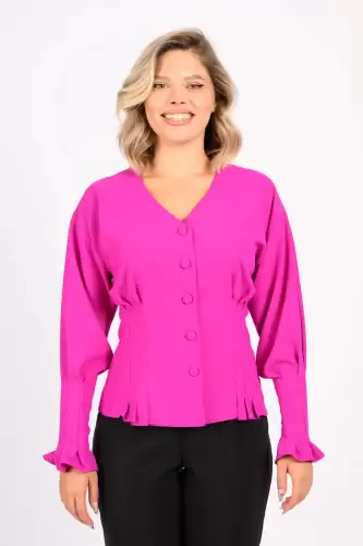 Bluza dama cu design deosebit la maneci si talie