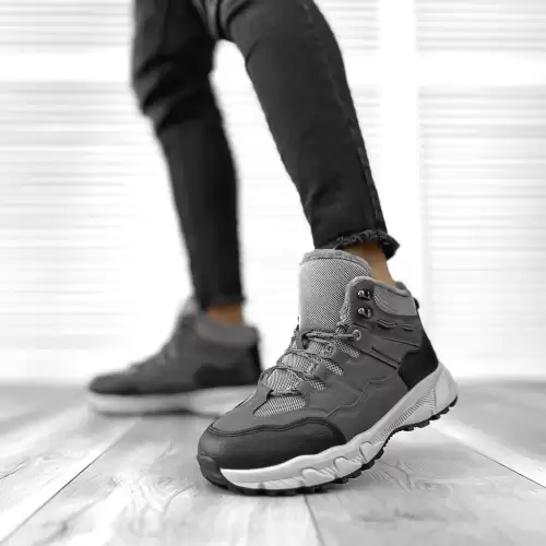 Bocanci barbati imblaniti gri M2204 T52-2