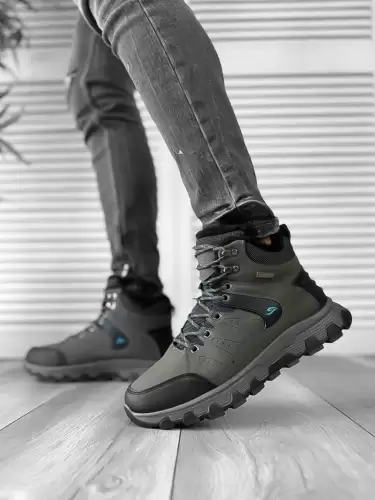 Bocanci barbati imblaniti kaki A75  T53-3