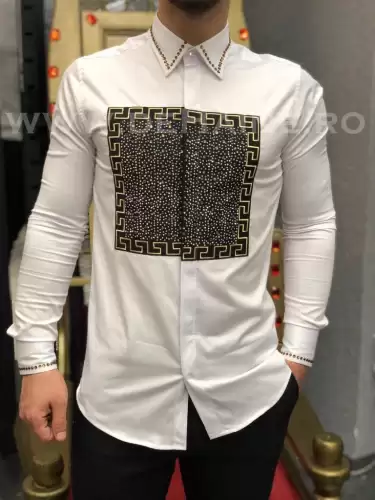 Camasa barbati alba slim fit B5500 3-2