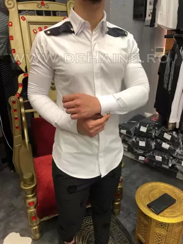 Camasa barbati alba slim fit pentru evenimente B5735 6-5