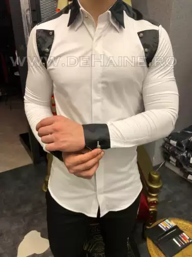 Camasa barbati alba slim fit pentru evenimente B5781 O3-4.3