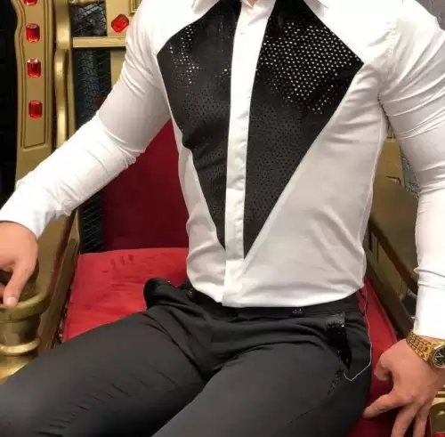 Camasa barbati alba slim fit pentru evenimente B6128 11/12-1