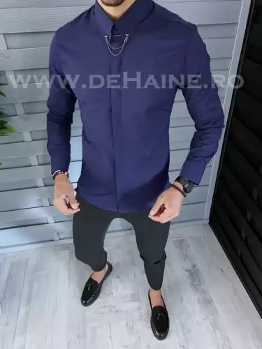 Camasa barbati bleumarin slim fit B1425 5-2