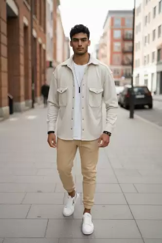 Camasa barbati casual bej 12910 K9