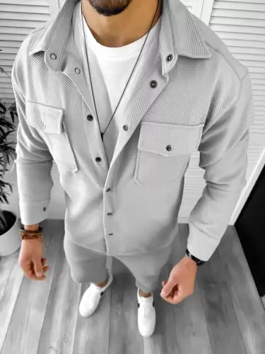 Camasa barbati casual gri 12504 14-1