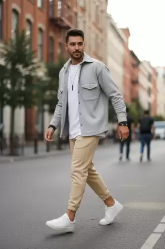 Camasa barbati casual gri 12910  Z2