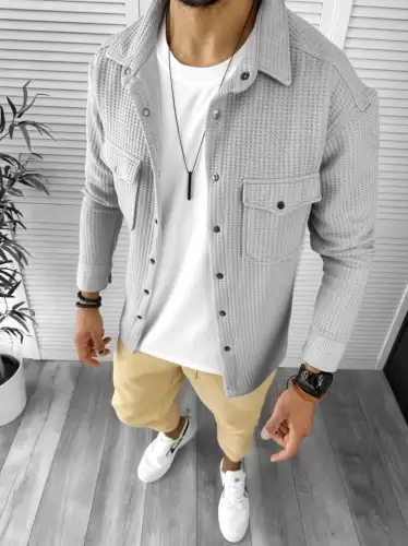 Camasa barbati casual gri 12915  Y13