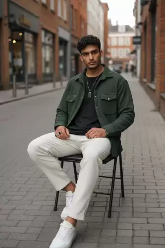 Camasa barbati casual kaki 12915