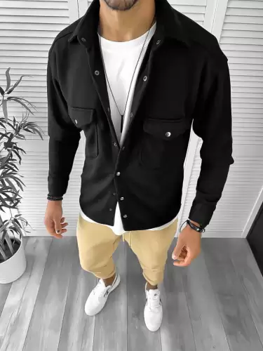 Camasa barbati casual neagra 12910  52-3