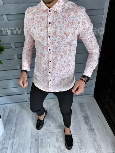 Camasa barbati cu imprimeu slim fit A5841 N7-4.2