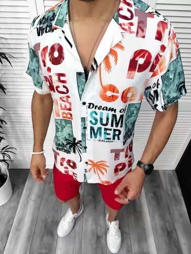 Camasa barbati de vara maneca scurta cu imprimeu 13089 D5-4.1