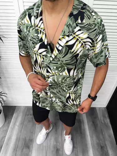 Camasa barbati de vara  maneca scurta  cu imprimeu 13093 D3-5.2